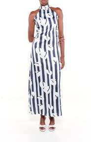 The Lulo Project Carla Print Tie Back Maxi Dress