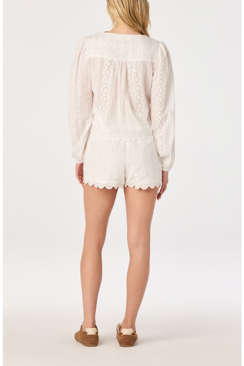 Leah Cotton Eyelet Drawstring Shorts, Alternate, color, WHITE