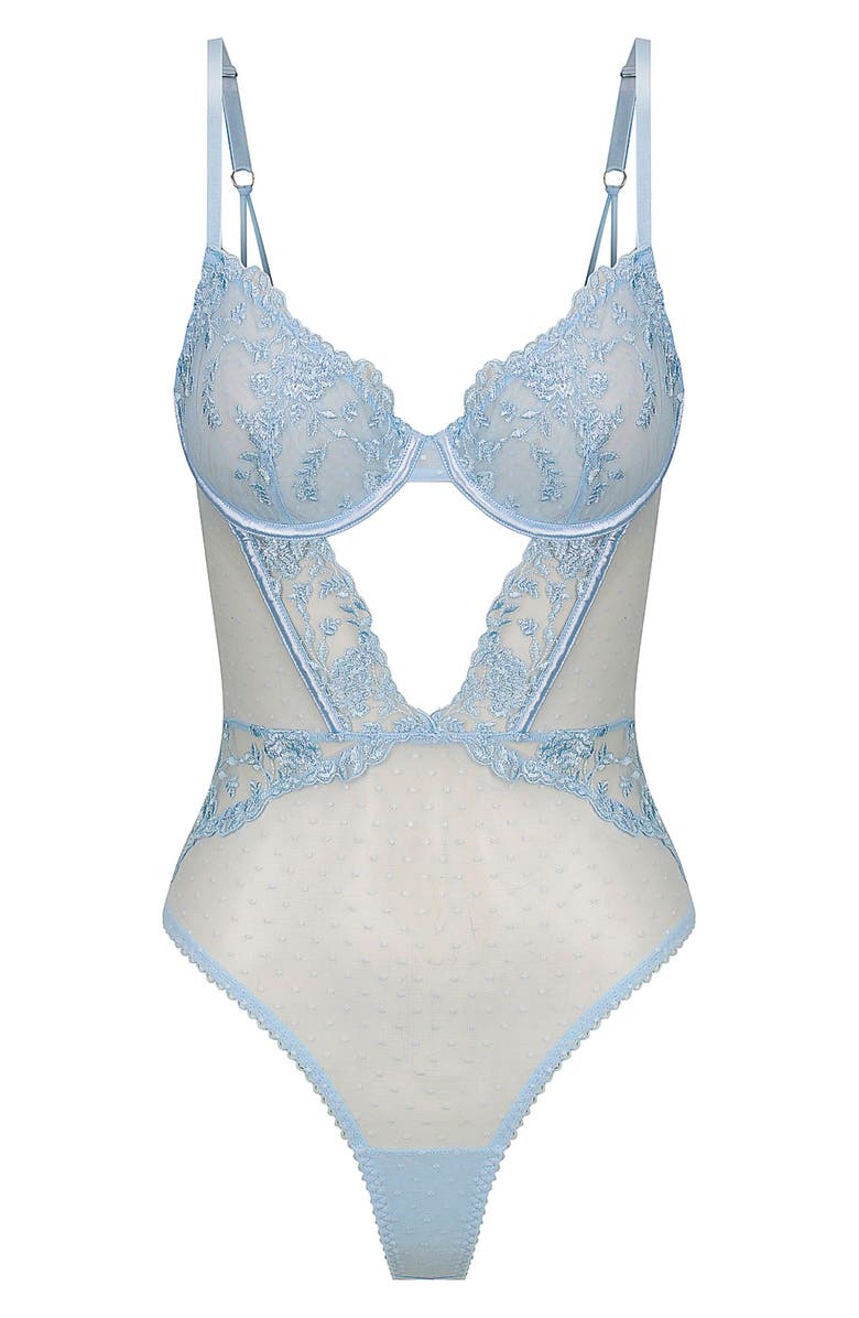 Kat The Label Nicolette Underwire Teddy, Alternate, color, Cornflower