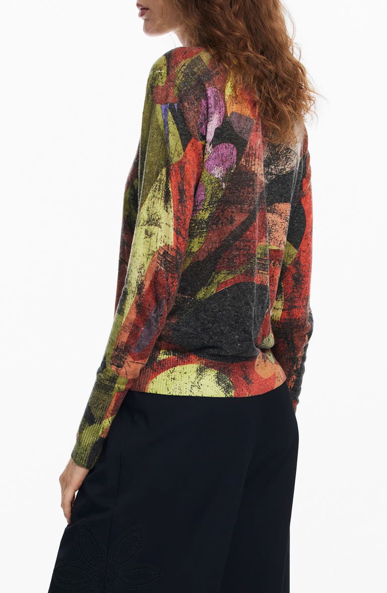 Desigual Jers Camo Petals Crop Sweatshirt, Alternate, color, 