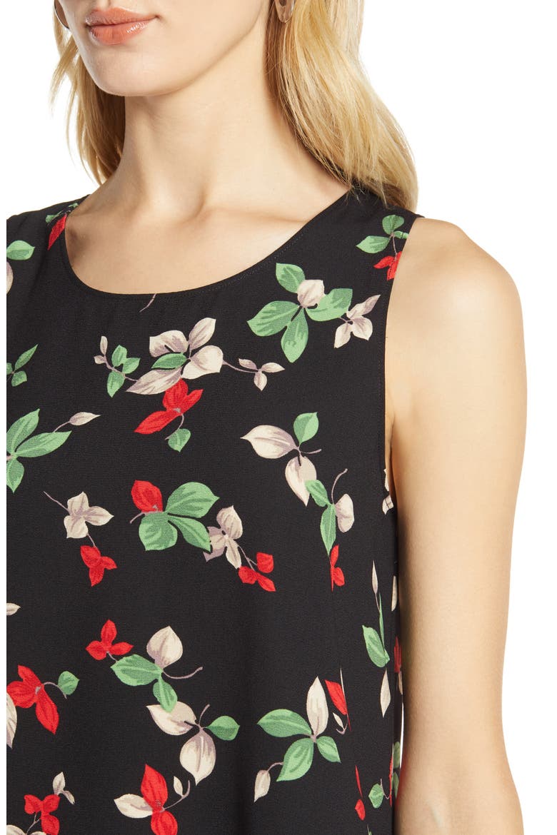 A-Line Dress, Alternate, color, BLACK SIMPLE FLORAL