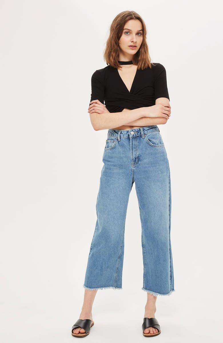 Topshop Choker Twist Crop Top, Alternate, color, 