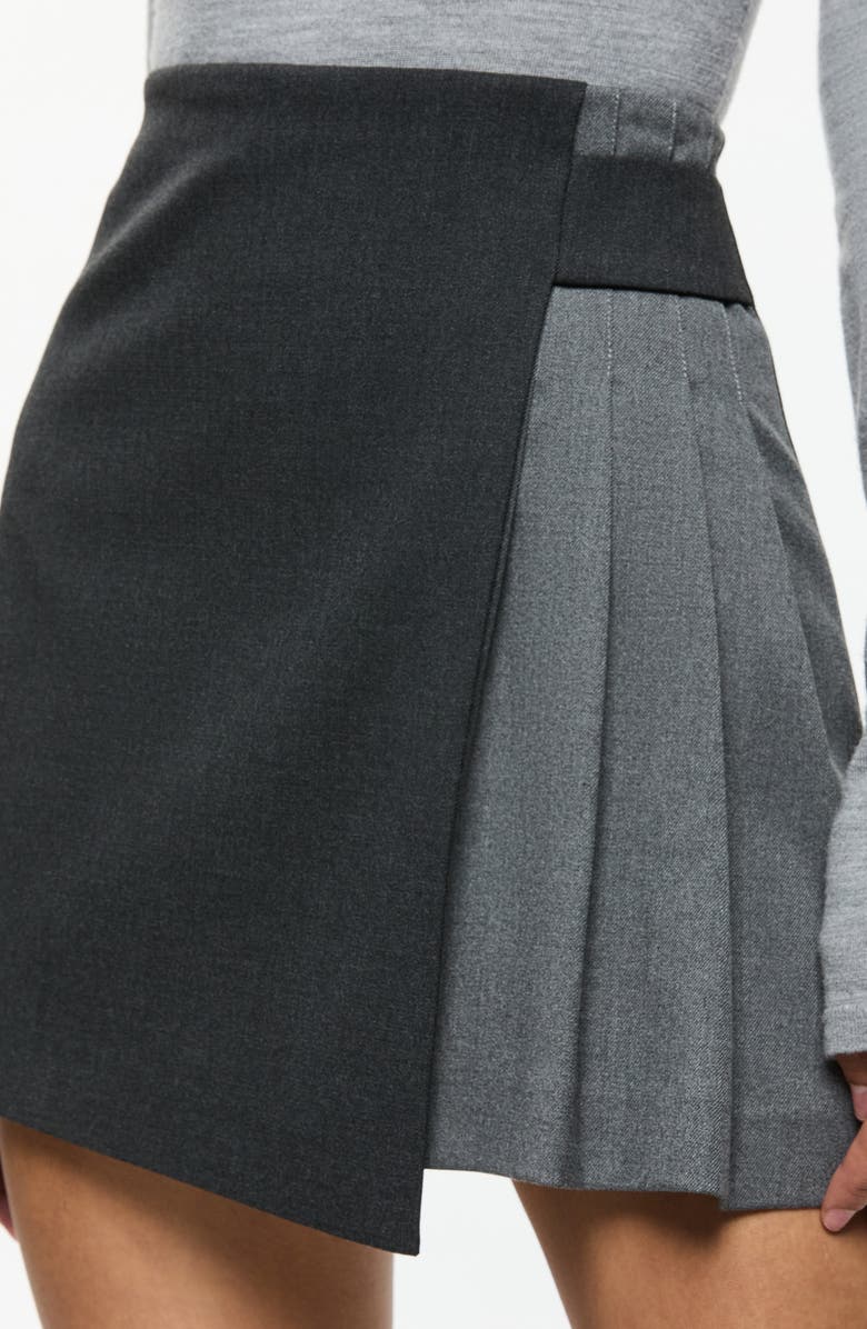 Alice + Olivia Toni Asymmetric Pleated Skirt, Alternate, color, 