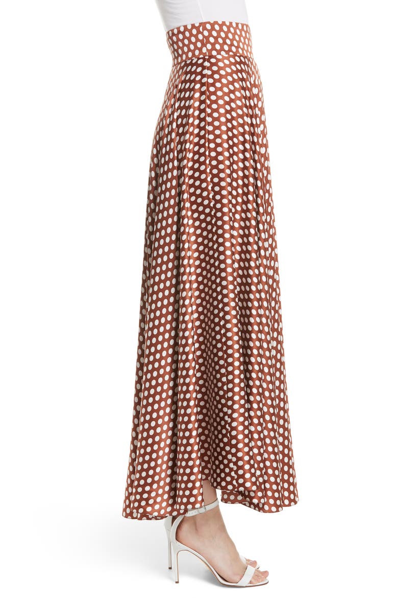 High Waist Dot Maxi Skirt, Alternate, color, BAKER DOT SMALL SIENNA