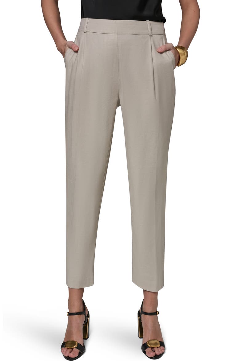 Linen Blend Straight Leg Ankle Pants, Main, color, TUSCAN GREY