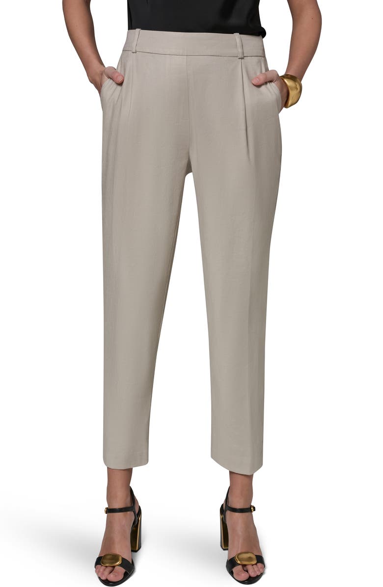 Donna Karan New York Linen Blend Straight Leg Ankle Pants, Main, color, Tuscan Grey