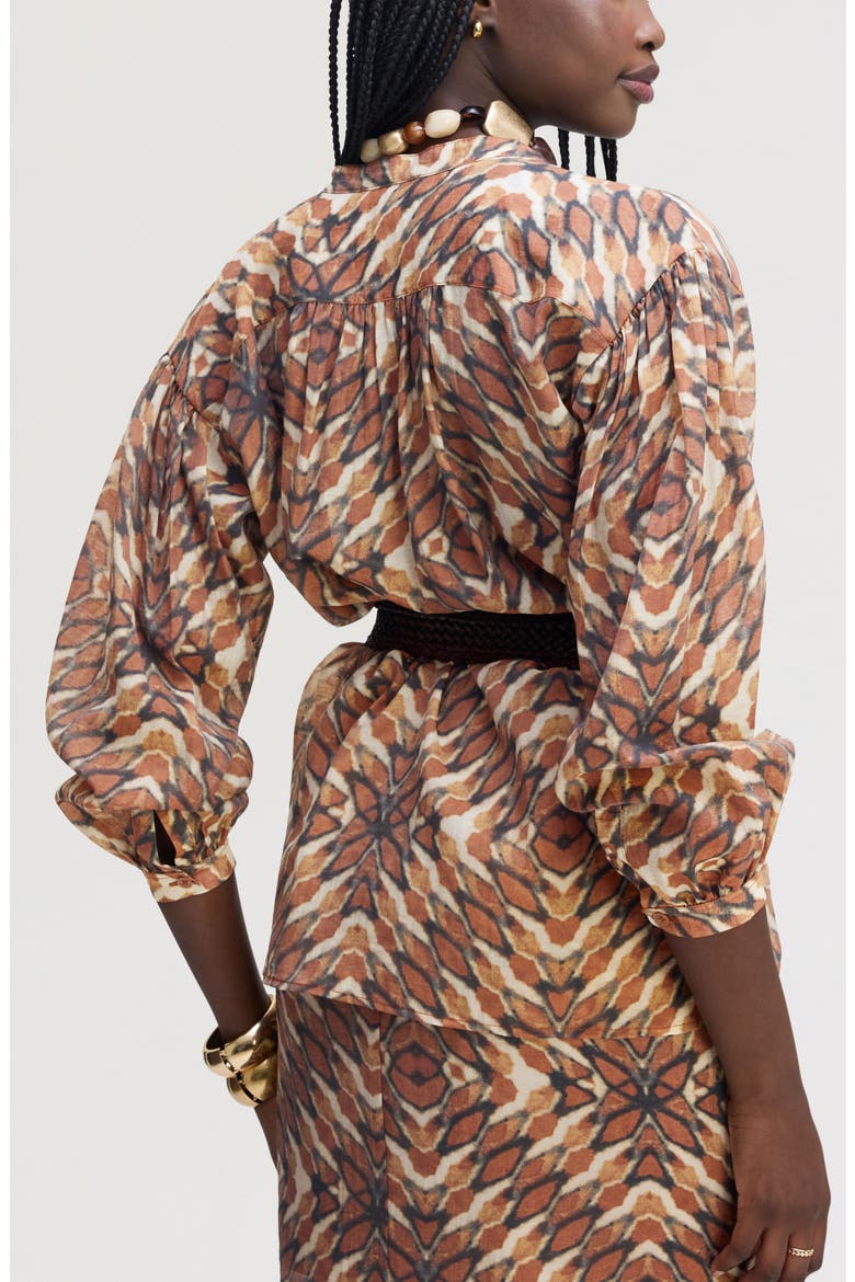 Print Top, Alternate, color, TIE DYE GEO MULTI
