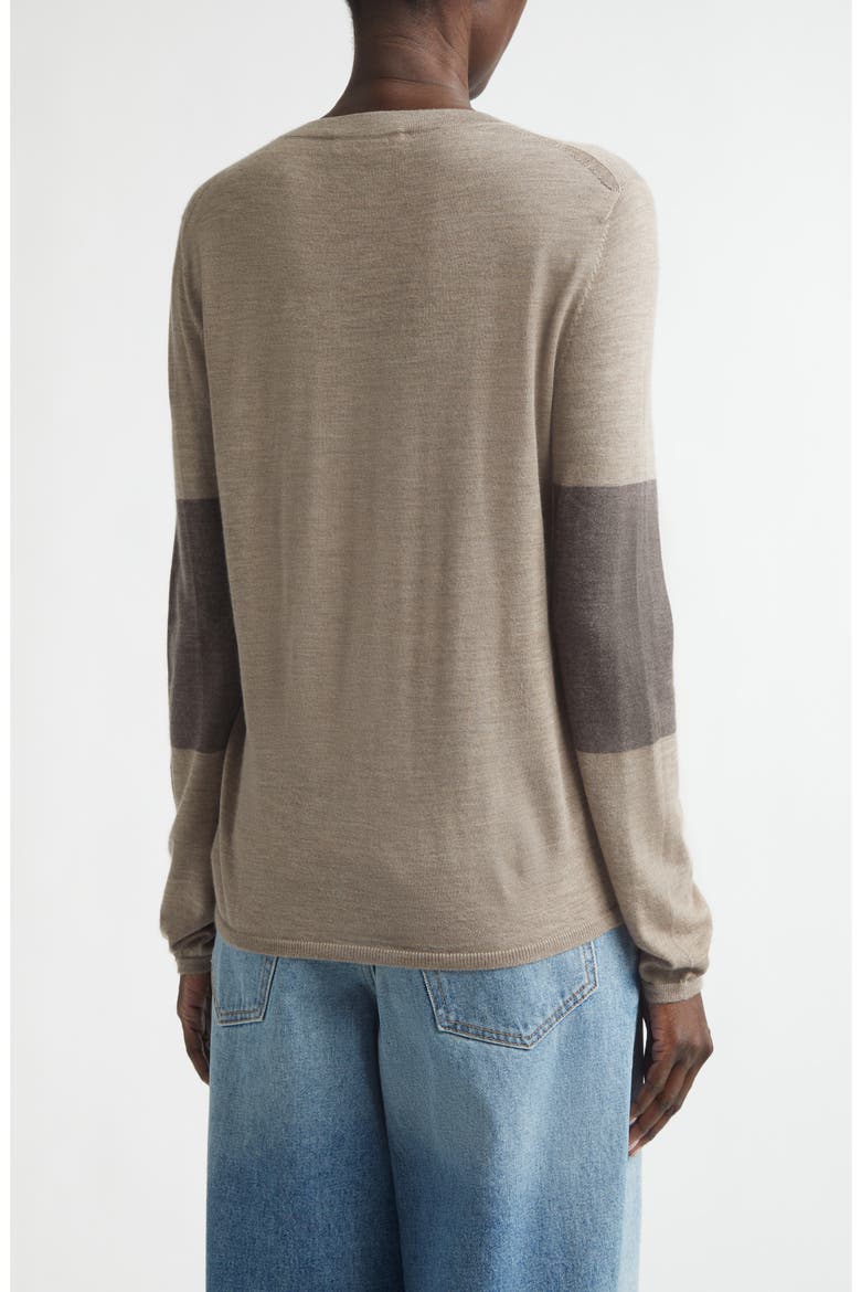 Euna Colorblock Cashmere Sweater, Alternate, color, PEBBLE/ ASH