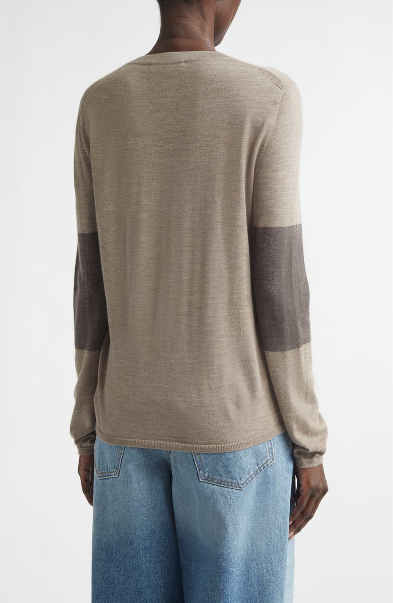 Johnstons of Elgin Euna Colorblock Cashmere Sweater, Alternate, color, Pebble/ Ash