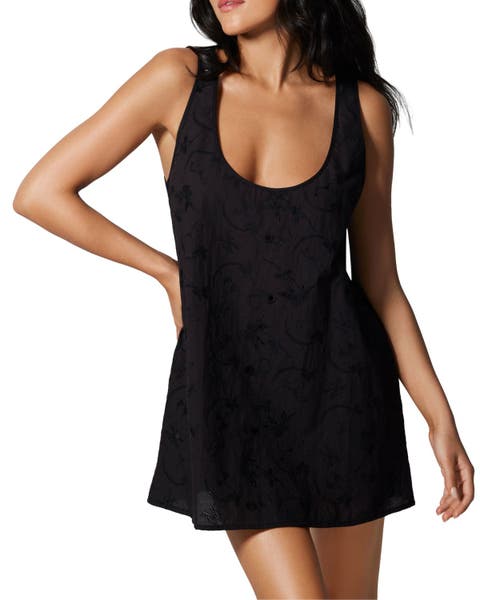 Simone Cotton Eyelet Mini Scoop Neck Dress