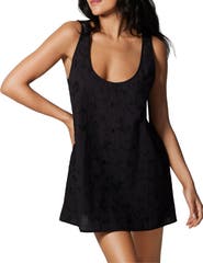 Kiki de Montparnasse Simone Cotton Eyelet Mini Scoop Neck Dress