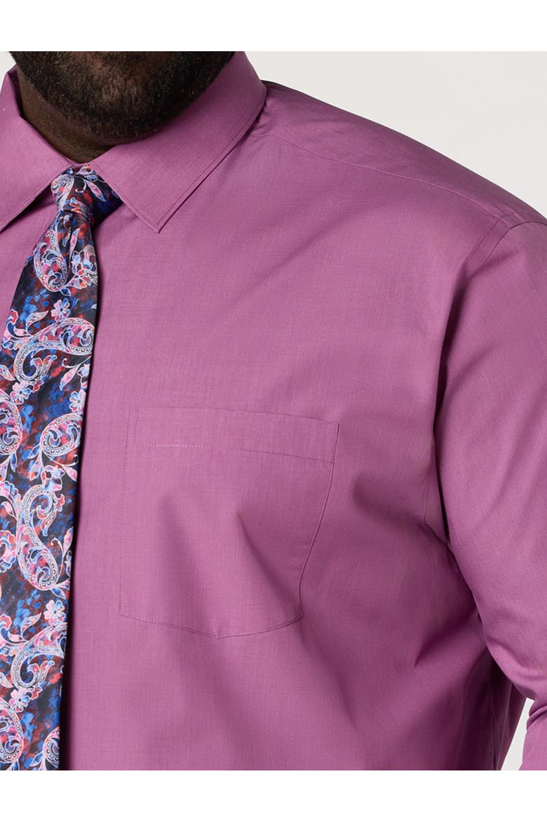 Big & Tall Performance Heather Dress Shirt, Alternate, color, MULBERRY HEATHER