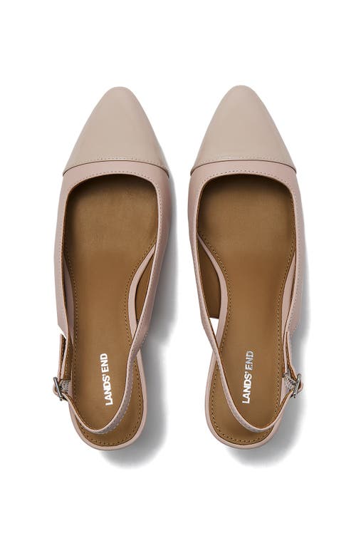 Lands' End Leather Slingback Cap Toe Kitten Heels In Multi