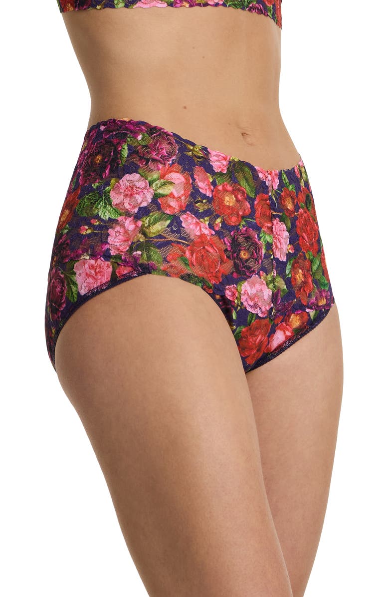 Hanky Panky Floral Retro Lace Vikini, Alternate, color, Winters Tale Navy
