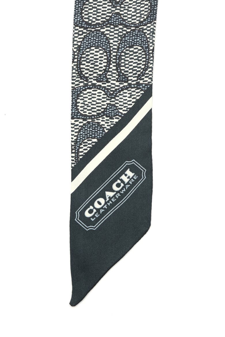 Textured Signature Logo Silk Scarf, Alternate, color, MIDNIGHT NAVY