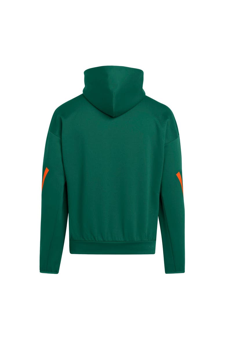 Men's adidas Green Miami Hurricanes Z.N.E. Pullover Hoodie, Alternate, color, Green