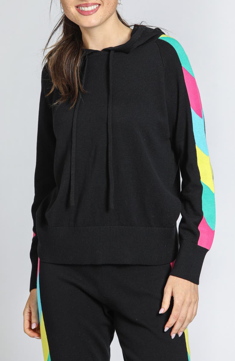 APNY Sleeve Stripe Hoodie, Main, color, Black Multi
