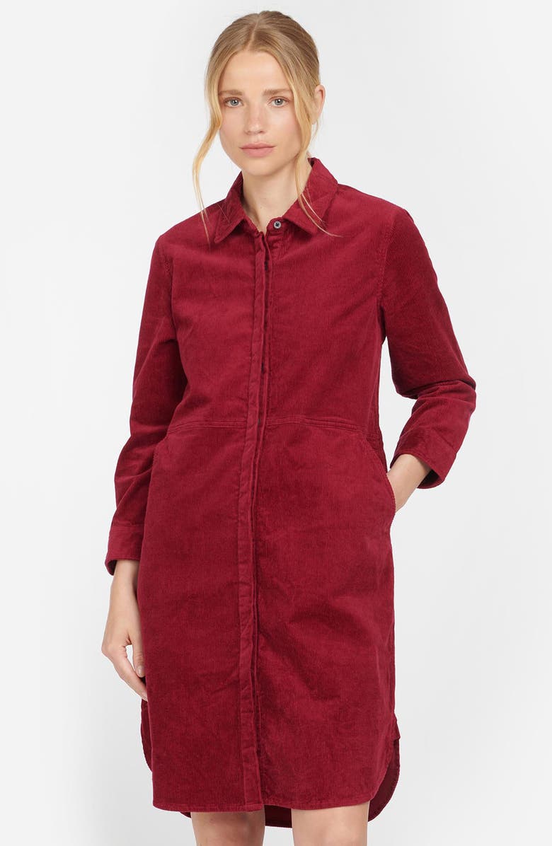 Barbour Hauxley Cotton Corduroy Shirtdress, Alternate, color,