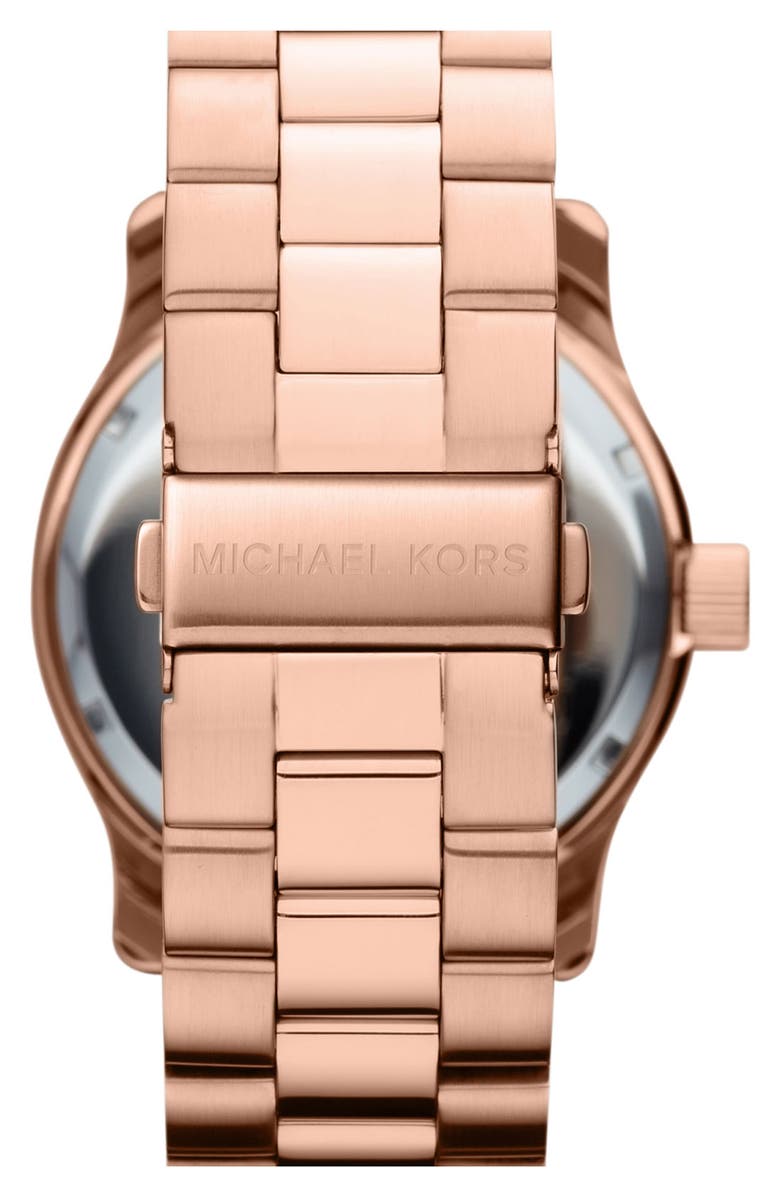 MICHAEL Michael Kors Michael Kors 'Large Runway' Blue Dial Bracelet Watch, 45mm, Alternate, color, 