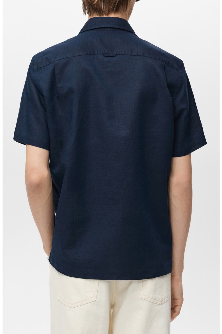 Regular Fit Linen Blend Button-Up Shirt, Alternate, color, DARK NAVY