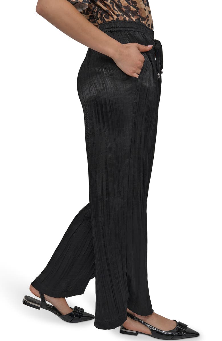 DKNY Crushed Drawstring Wide Leg Pants, Alternate, color, 