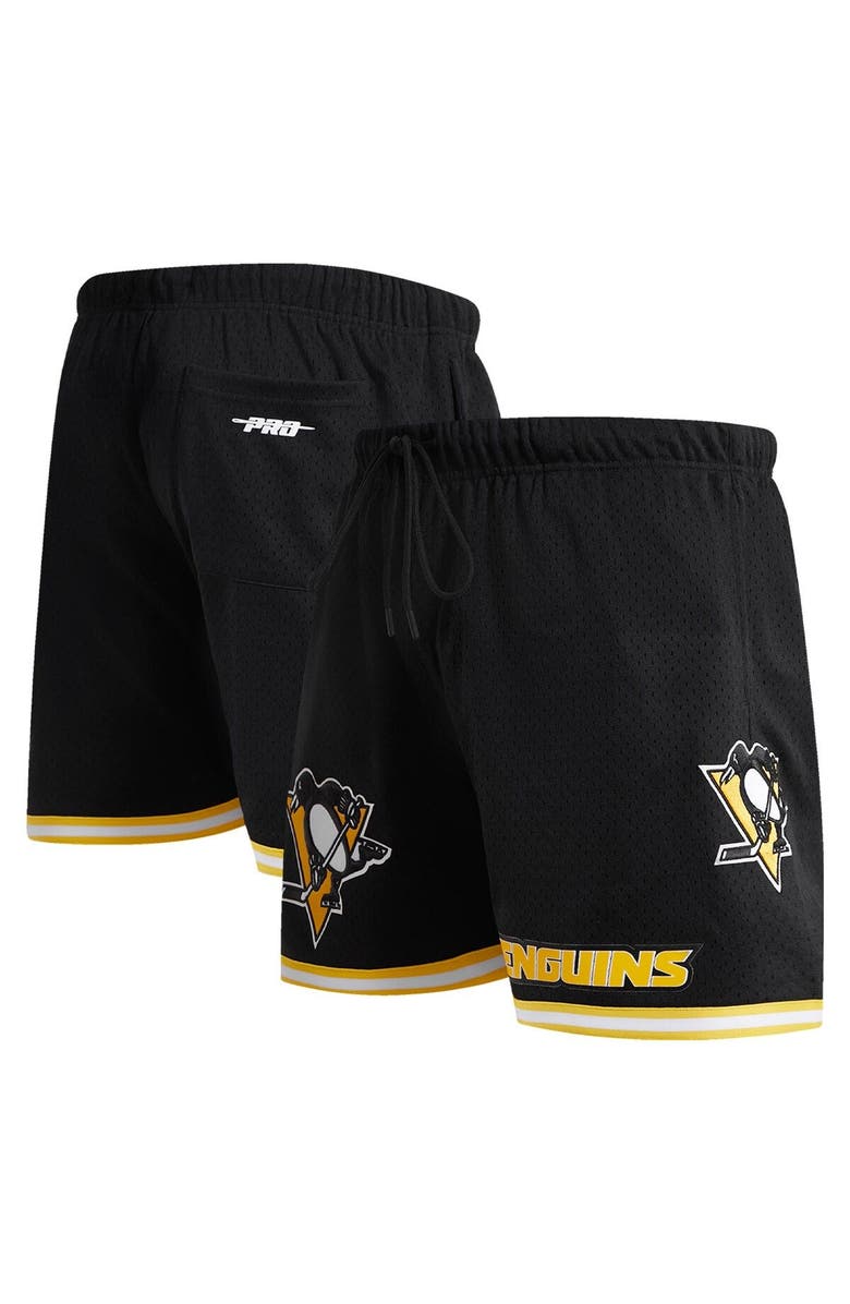 PRO STANDARD Men's Pro Standard Black Pittsburgh Penguins Classic Mesh Shorts, Main, color, Black