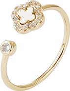 Adornia Cubic Zirconia Clover Open Band Ring