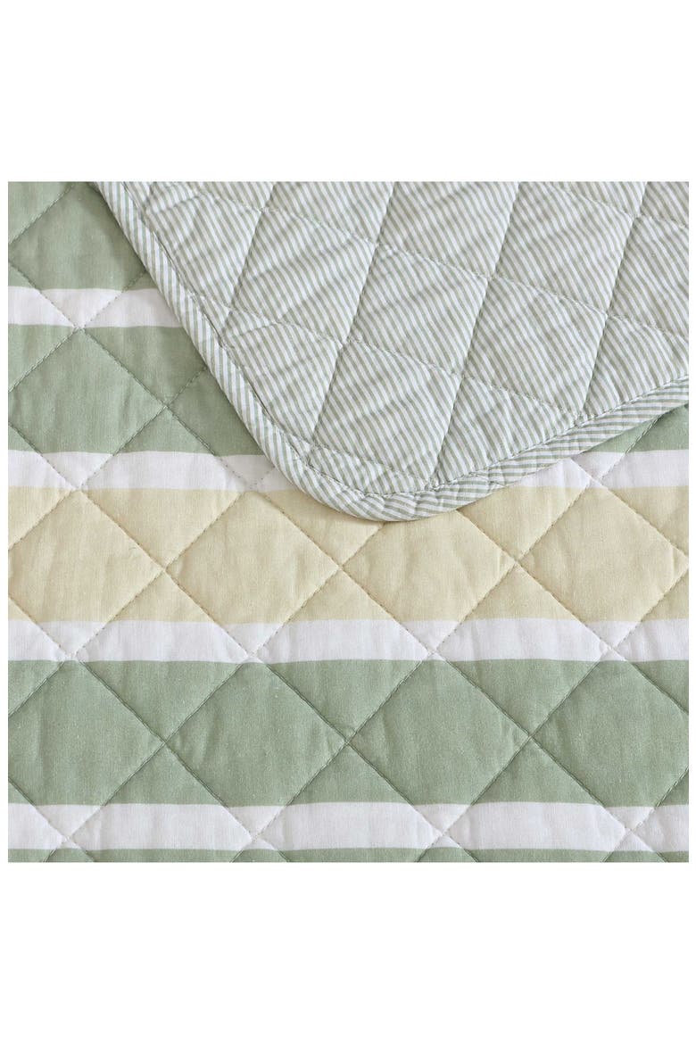 Varadero Stripe Reversible Cotton Quilt & Sham Set, Alternate, color, GREEN MULTI