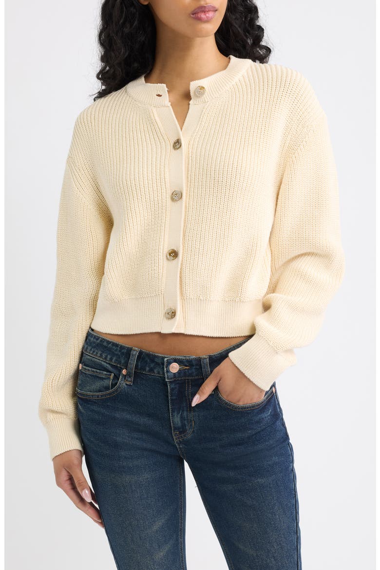 Vienna Rib Button Front Cardigan, Main, color, IVORY