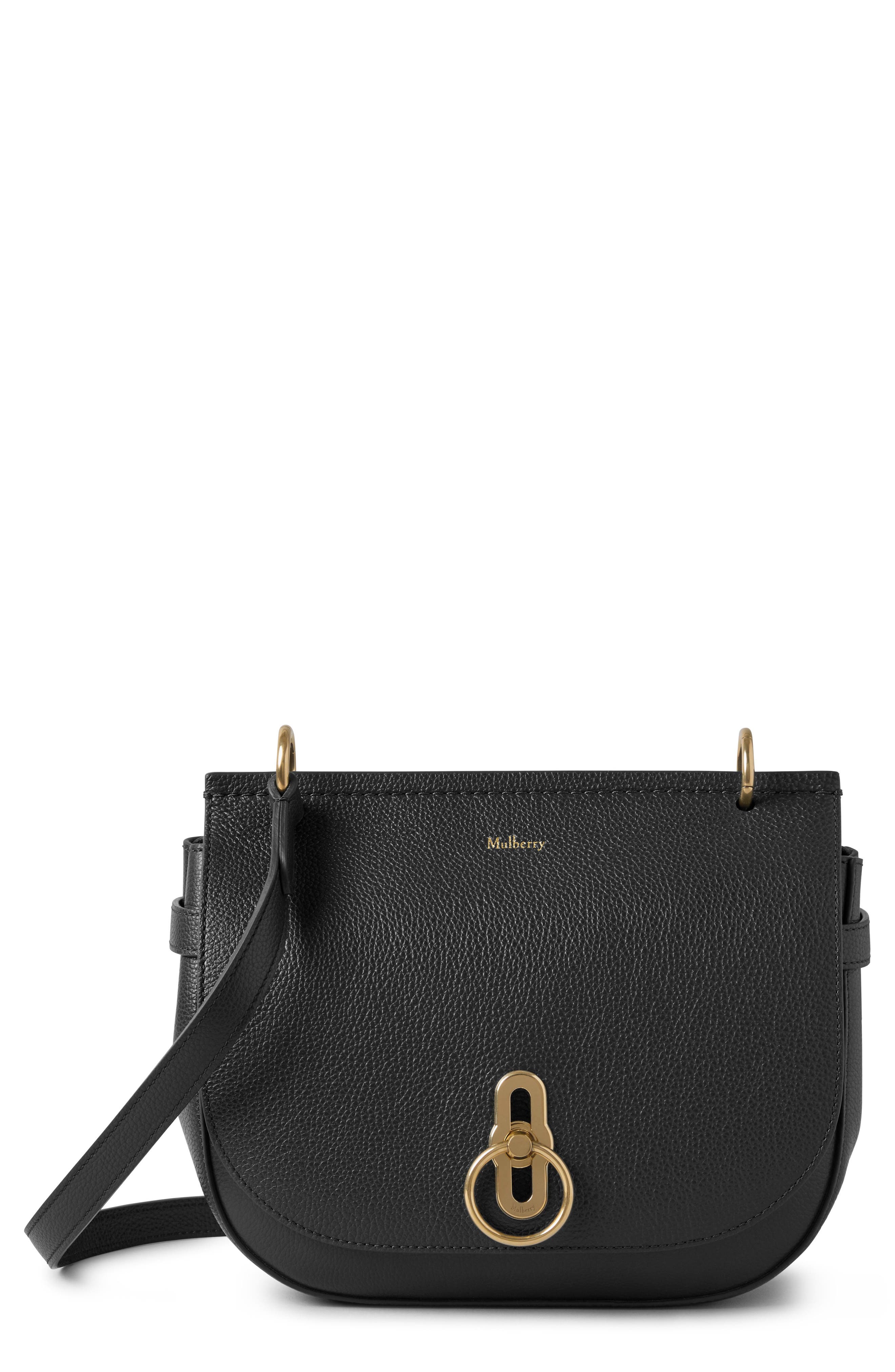 Mulberry Amberley Leather Satchel, Main, color, Black
