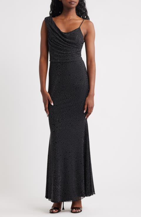 Diamante Asymmetric Gown