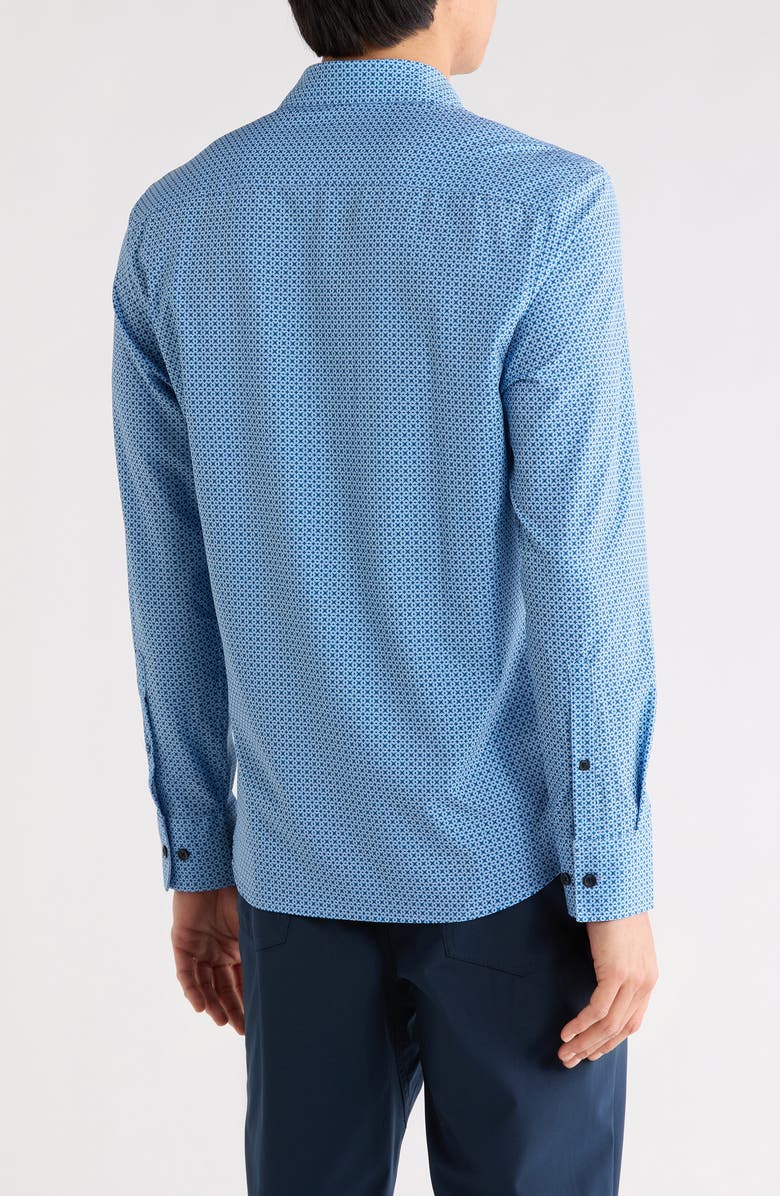 CONSTRUCT Slim Fit Geometric Print Button-Up Shirt, Alternate, color, Medium Blue