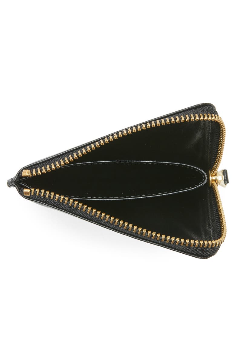 Comme des Garçons Wallets Dot Print Half Zip Leather Wallet, Alternate, color, Black