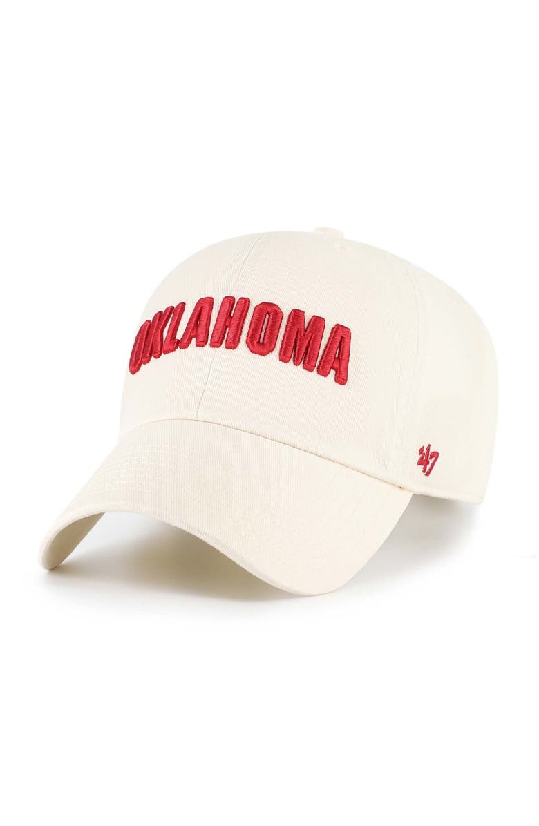 '47 Men's '47 Sand Oklahoma Sooners Vault Clean Up Adjustable Hat, Main, color,