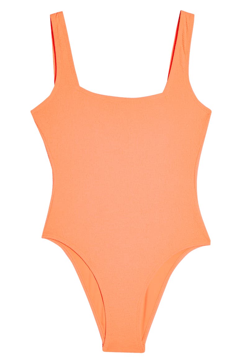 quare Neck One-PieceSwimsuit, Alternate, color, ORANGE