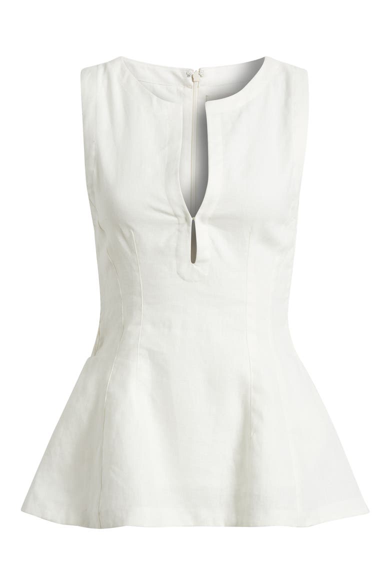 Melia Sleeveless Linen Top, Alternate, color, WHITE