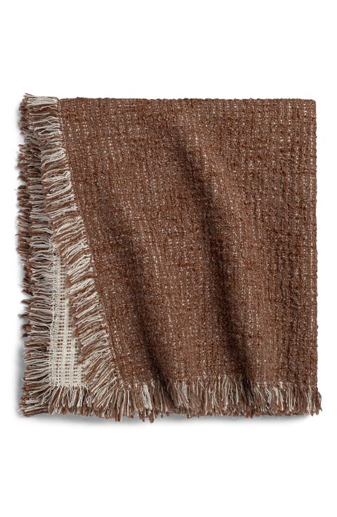 Reversible Fringe Throw Blanket