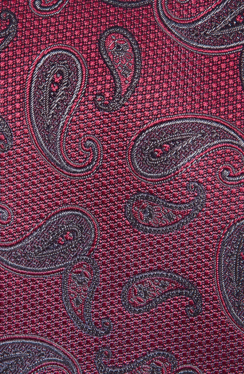 Canali Paisley Silk Tie, Alternate, color, Red