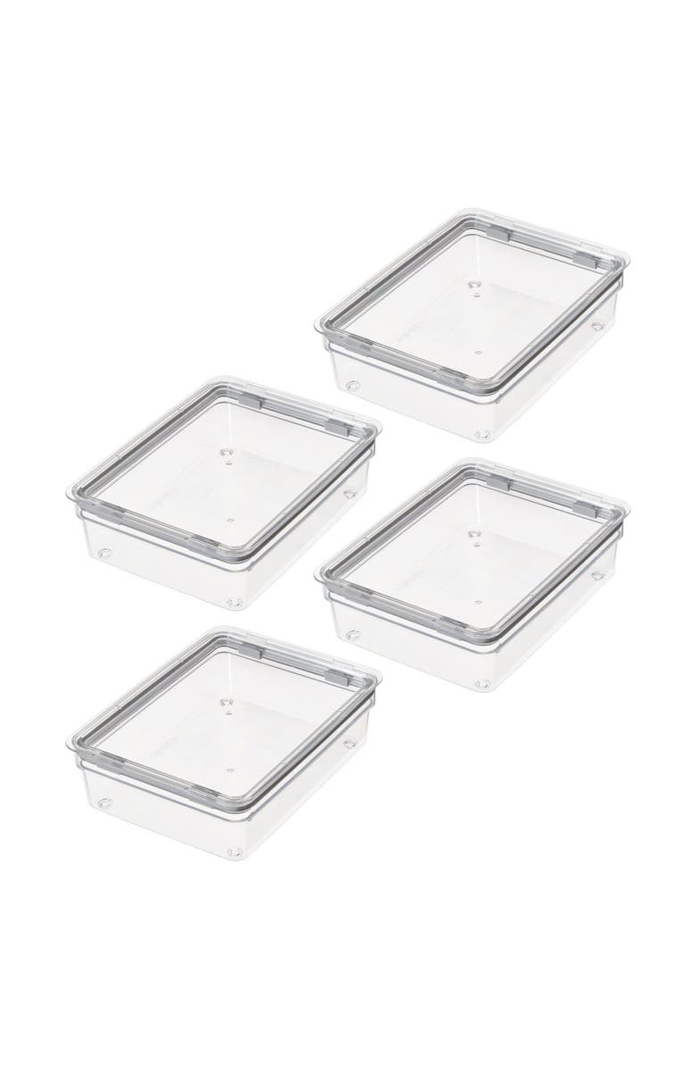 iDesign Large Food Storage Bin with Airtight Lid - Set of 4 - Clear, Main, color, 