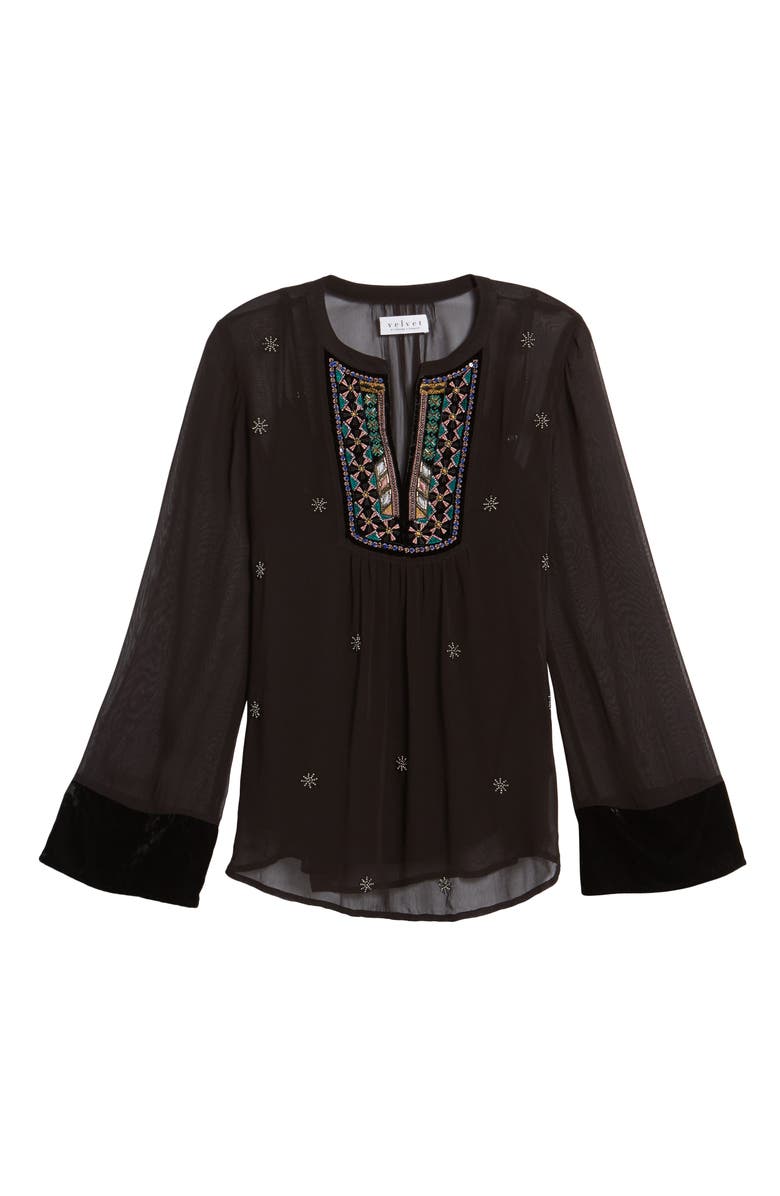 Velvet by Graham & Spencer Beaded Georgette Blouse, Alternate, color, 