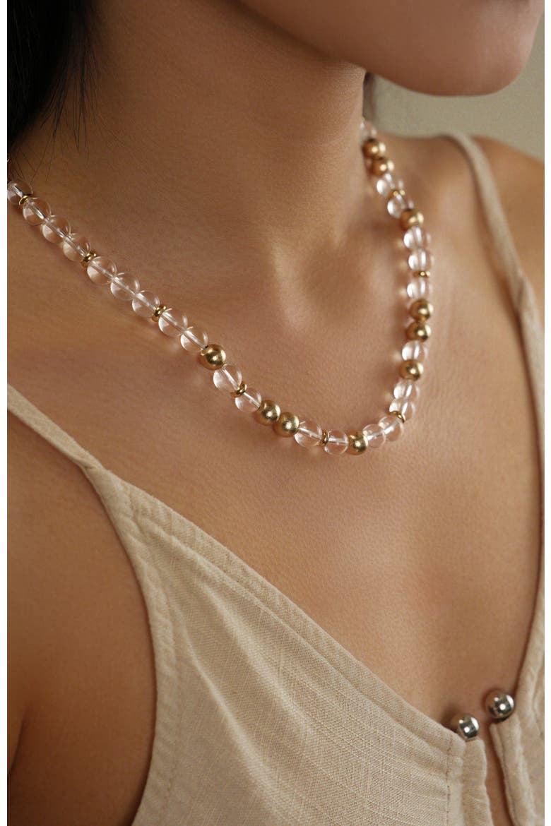 Eden Seed Dew Necklace, Alternate, color, Gold & Crystal Clear