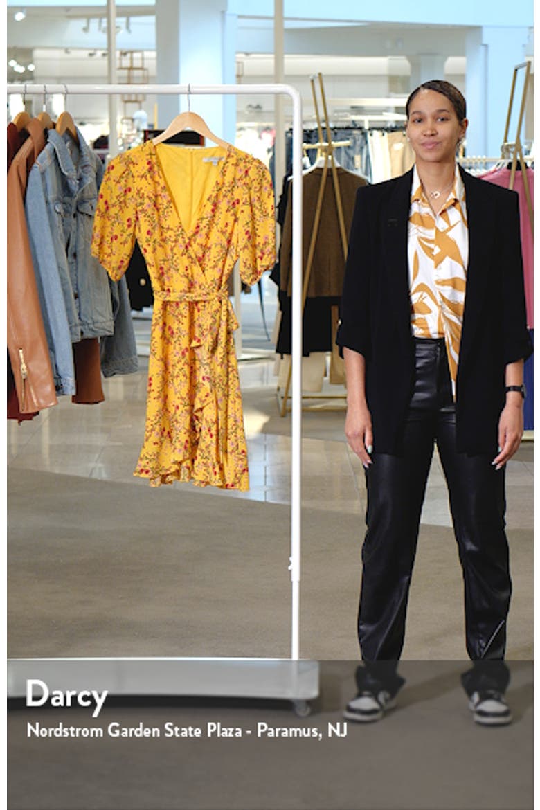 Puff Sleeve Floral Faux Wrap Dress video