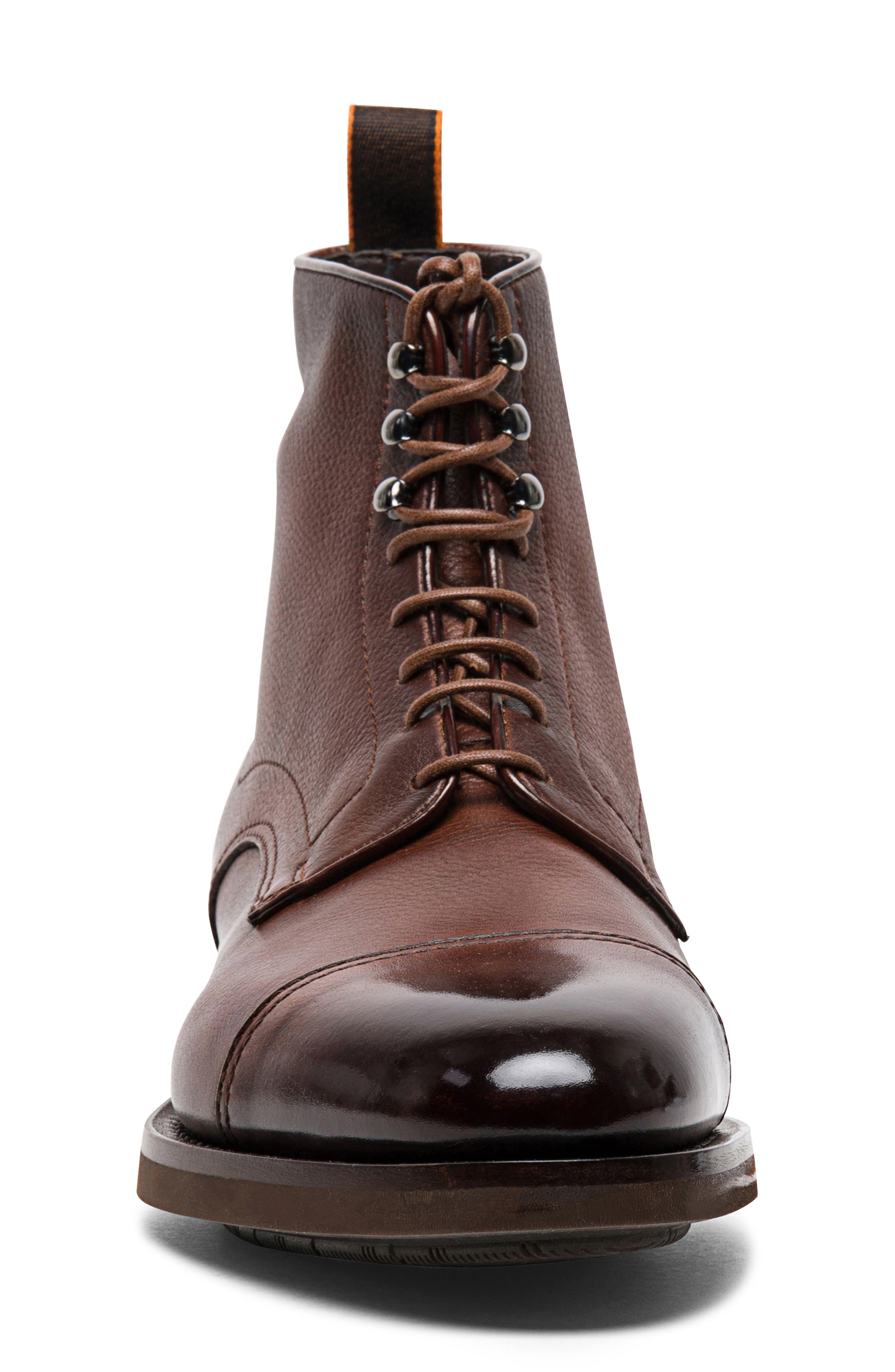Santoni Ergin Lace-Up Cap Toe Boot, Alternate, color, 