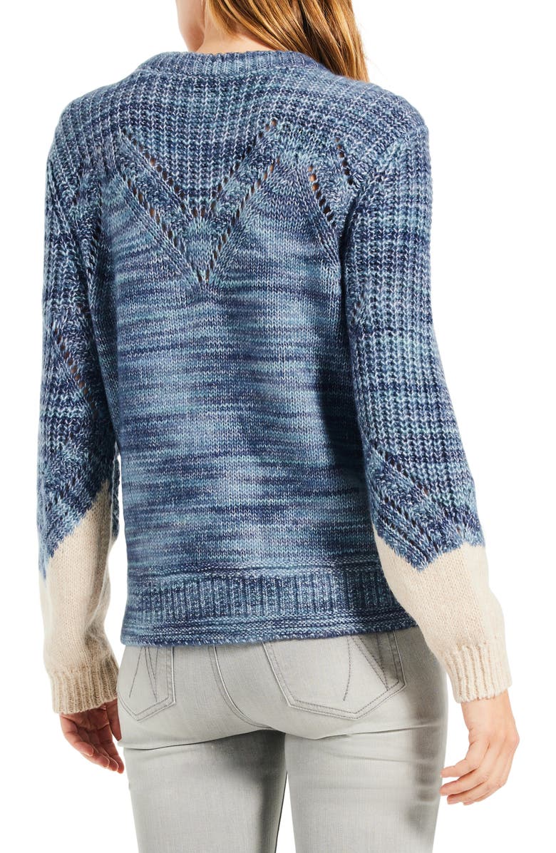 NIC+ZOE Winter Warmth Cotton Blend Sweater, Alternate, color, Blue Multi