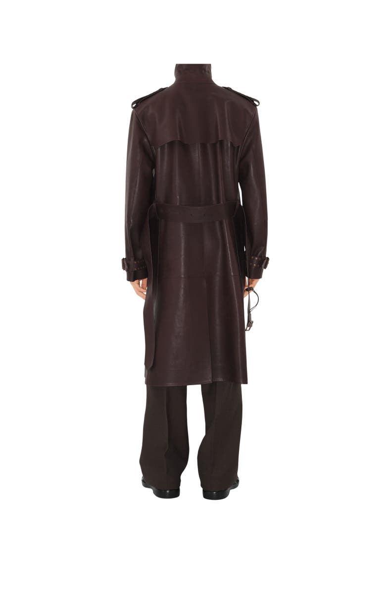 Burberry Long Leather Trench Coat, Alternate, color, 
