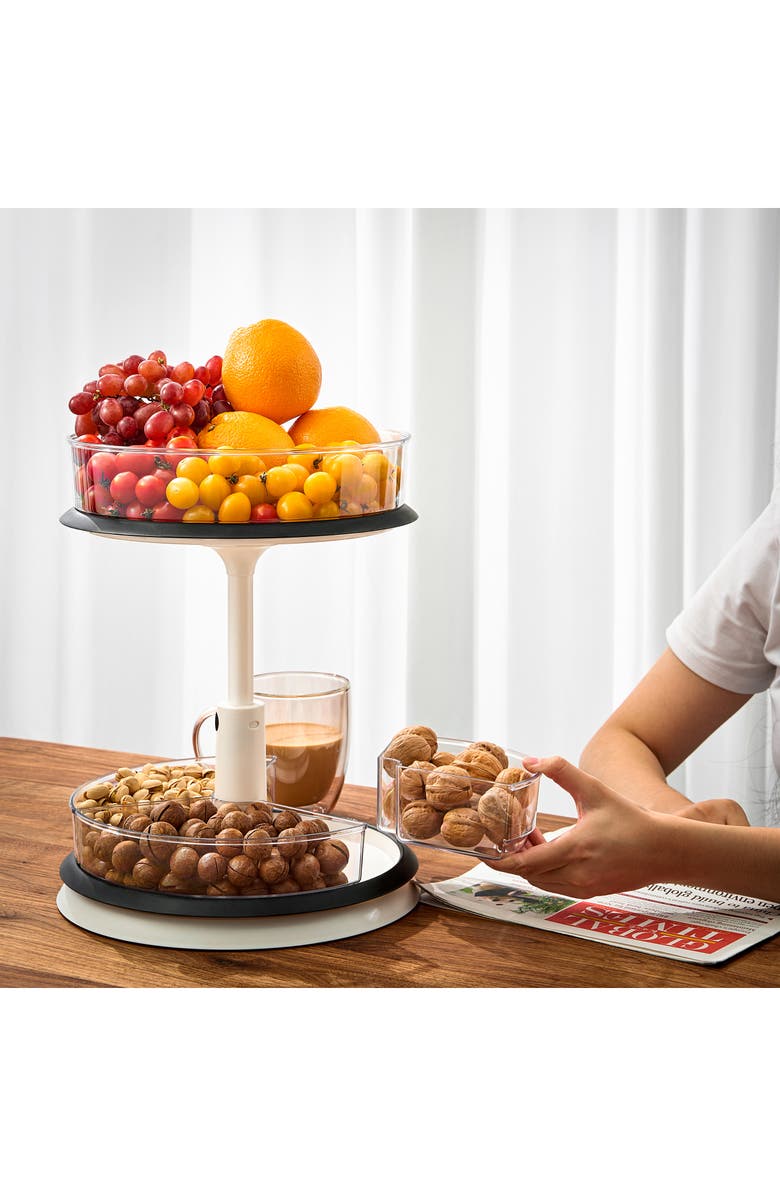 SORBUS 2-Tier Lazy Susan Kitchen Organizer, Alternate, color, Clear