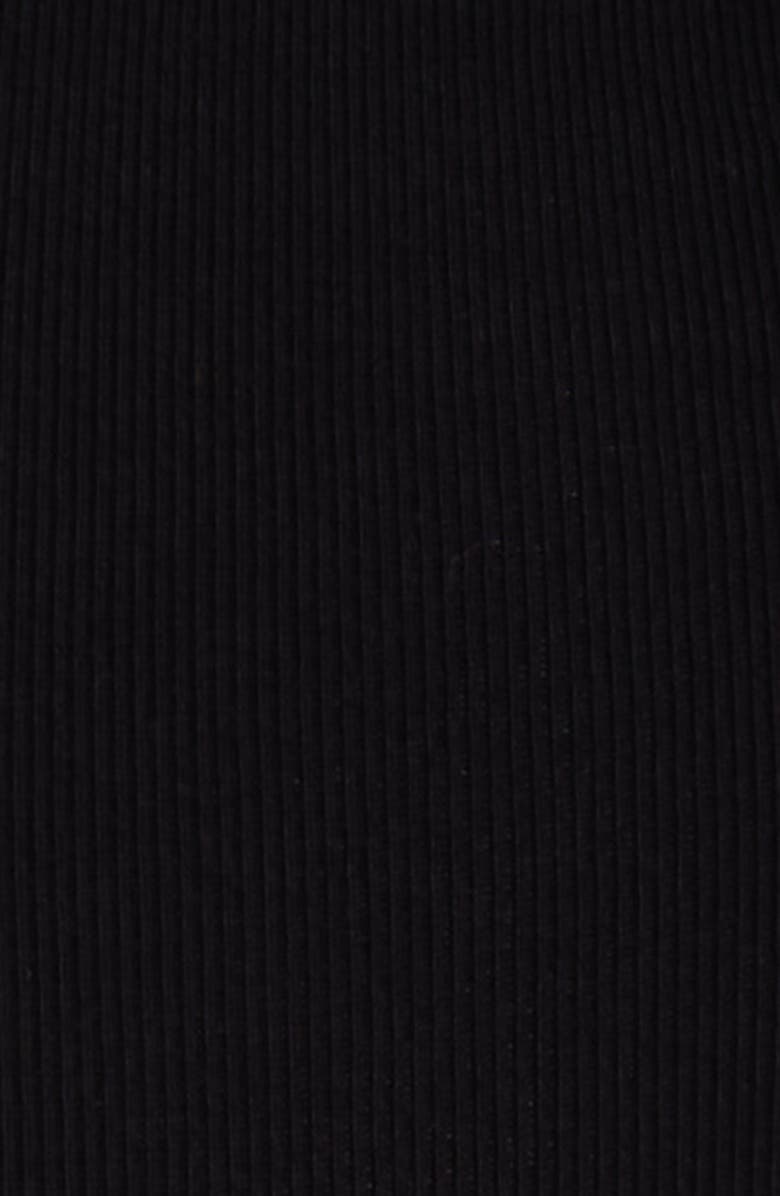 AG x EmRata Morrison High Waist Flare Rib Knit Pants, Alternate, color, True Black