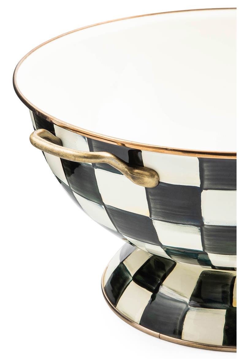 Courtly Check Enameled Steel Everything Bowl, Alternate, color, BLACK/ WHITE