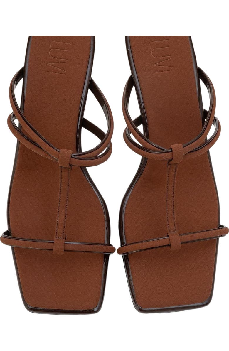 Prologue Shoes Mocha Strap Heel Sandal, Alternate, color, Brown Faux Leather