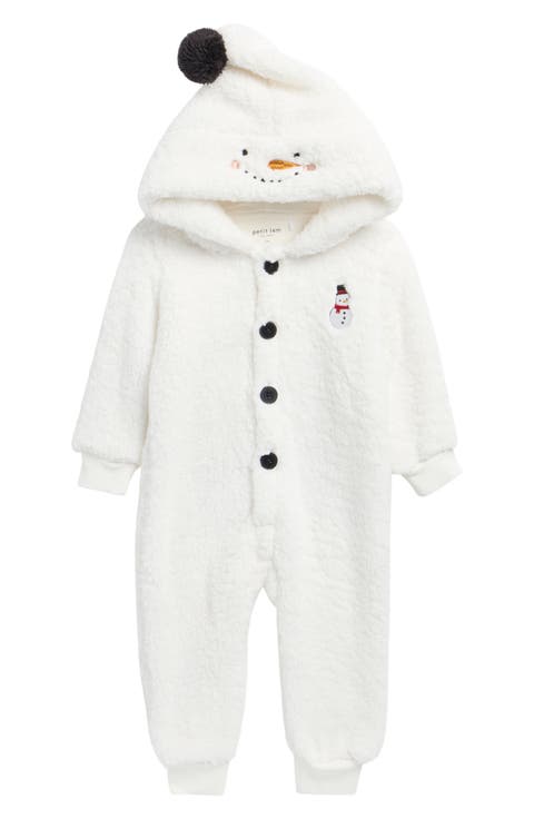 Snowman Hooded Fleece Jumpsuit